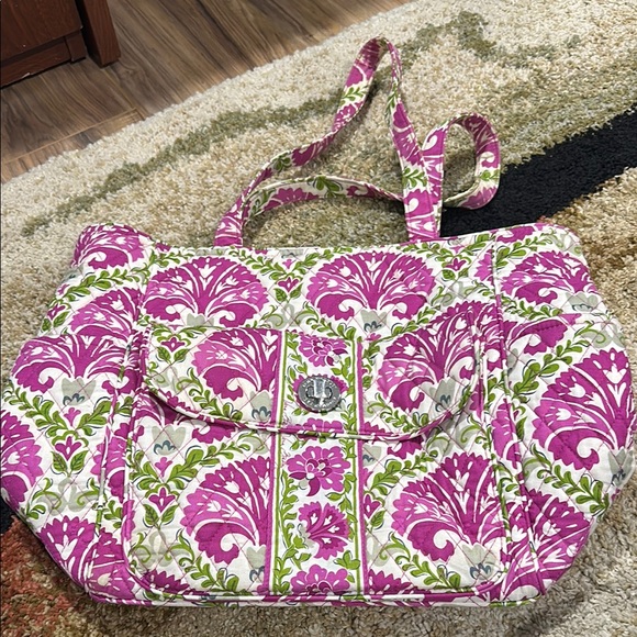 Vera Bradley Julep Tulip Diaper Multi Purpose Tote Briefcase Laptop Diaper Bag - Picture 1 of 12